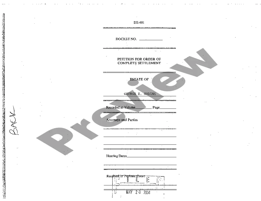 Get A02 Petition For Order of Complete Settlement of Estate to Determine Heirs Preview A02 Petition For Order of Complete Settlement of Estate to Determine Heirs