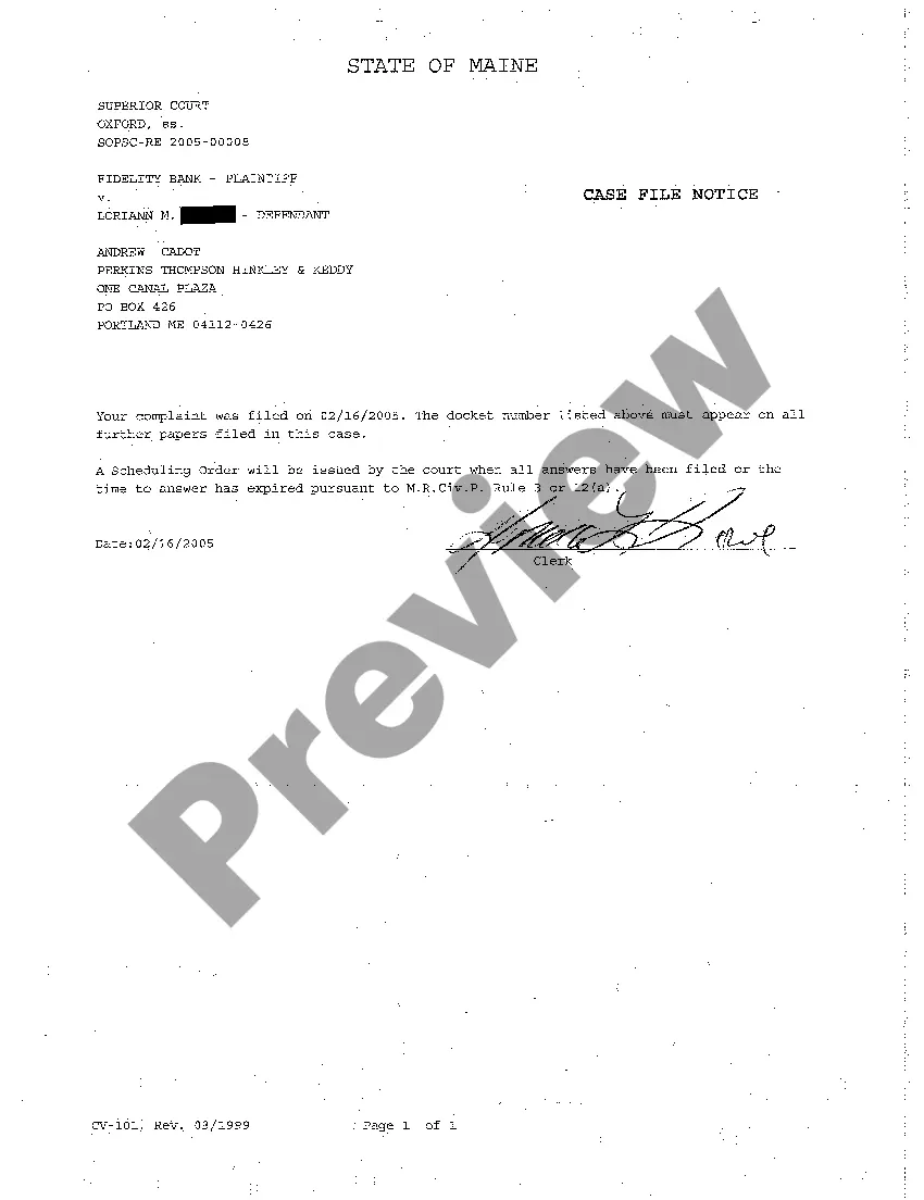 Preview A02 Clerk's Certificate Certifying Case has Been Commenced