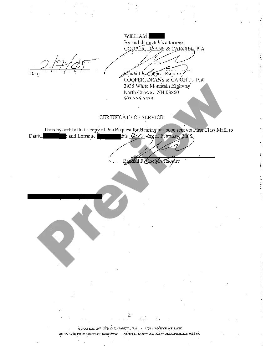 Preview A05 Request for Hearing on Damages by Plaintiff