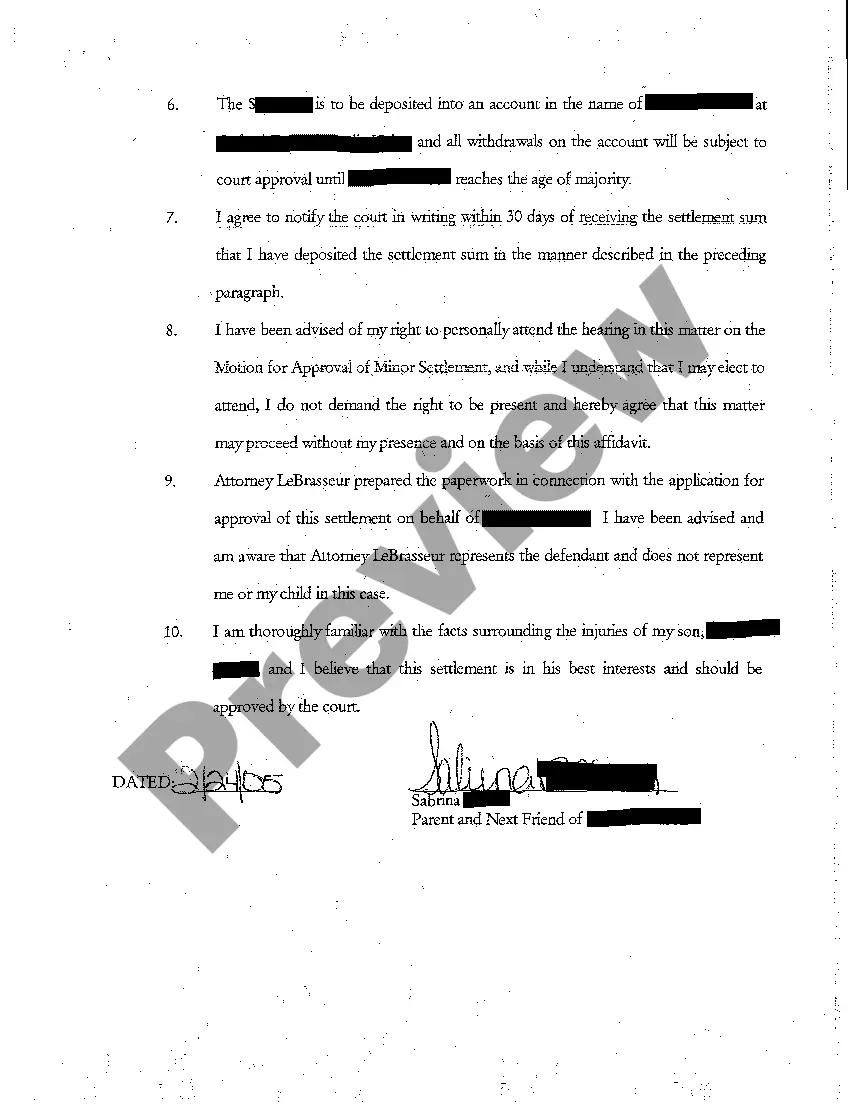 Preview A01 Motion for Approval of Personal Injury Settlement Pursuant to Maine Rule of Civil Procedure 17(A)