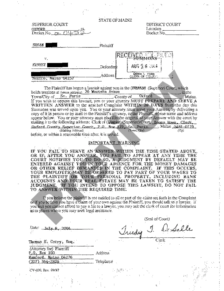 Preview A01 Complaint - Personal Injury to Lessee Due to Lessor Negligently Not Repairing Slippery Porch