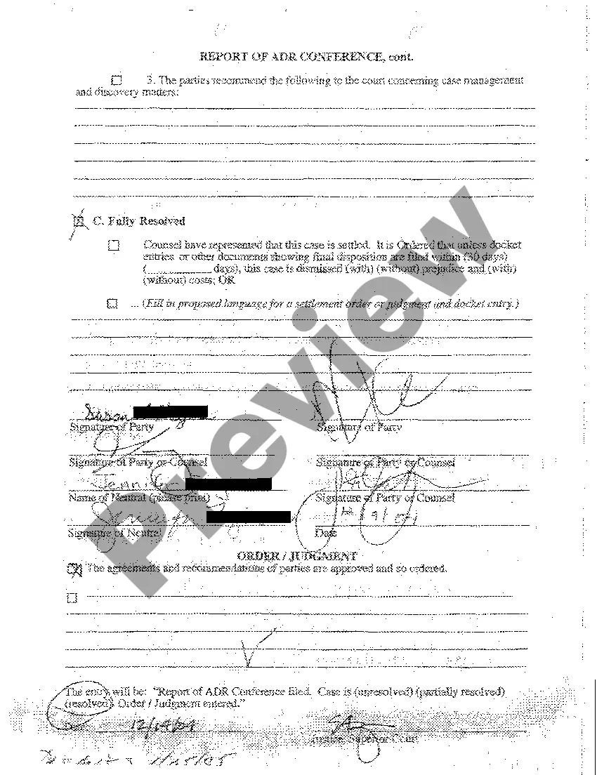 Get A03 Report of ADR Conference and Order Preview A03 Report of ADR Conference and Order