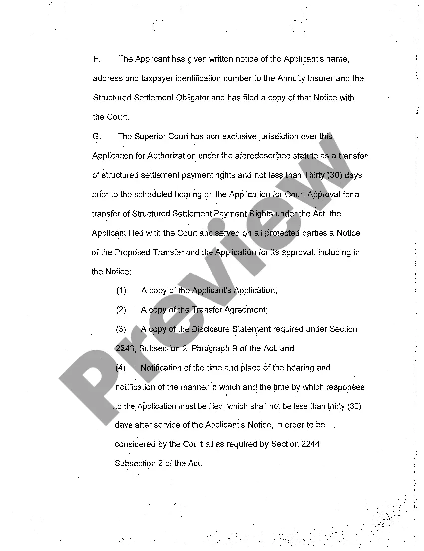Get A02 Order of the Court to Transfer Structured Settlement Payment Rights Preview A02 Order of the Court to Transfer Structured Settlement Payment Rights