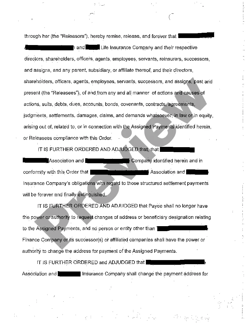 Get A02 Order of the Court to Transfer Structured Settlement Payment Rights Preview A02 Order of the Court to Transfer Structured Settlement Payment Rights
