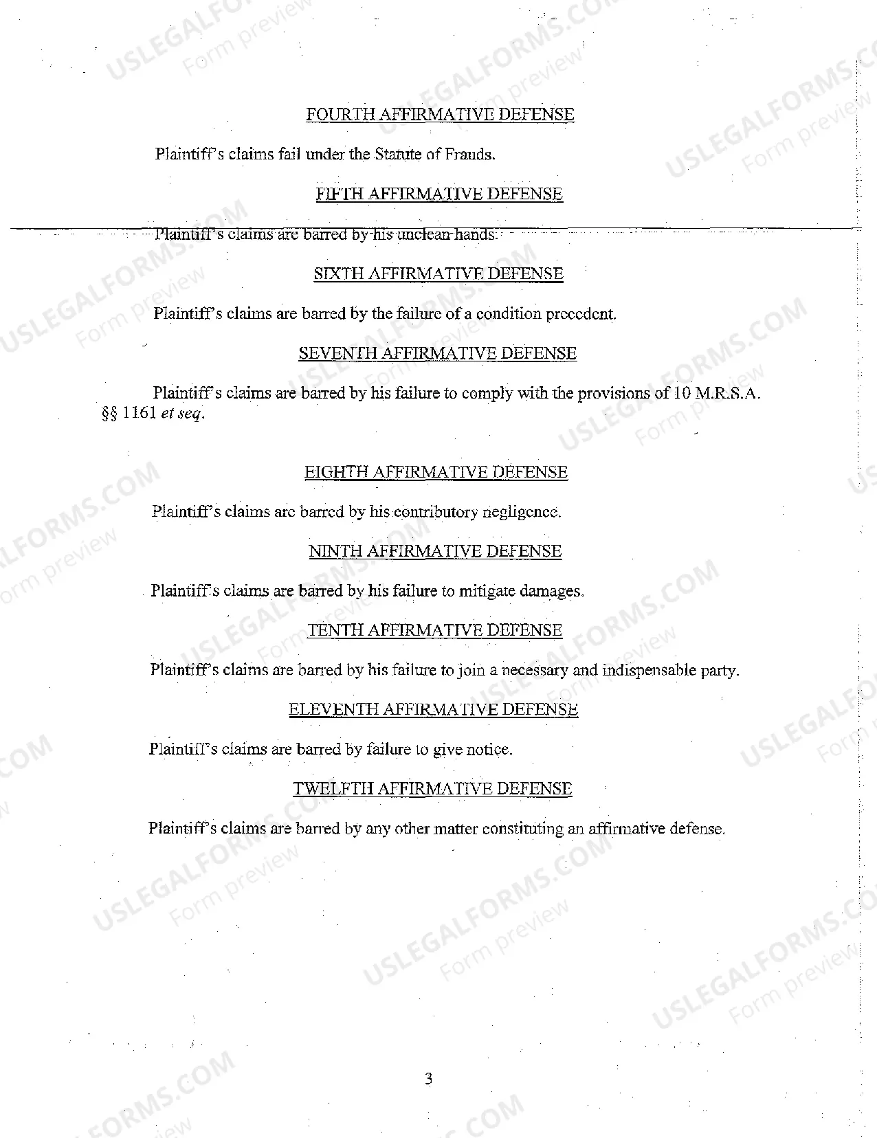 Preview A02 Answer by Defendant