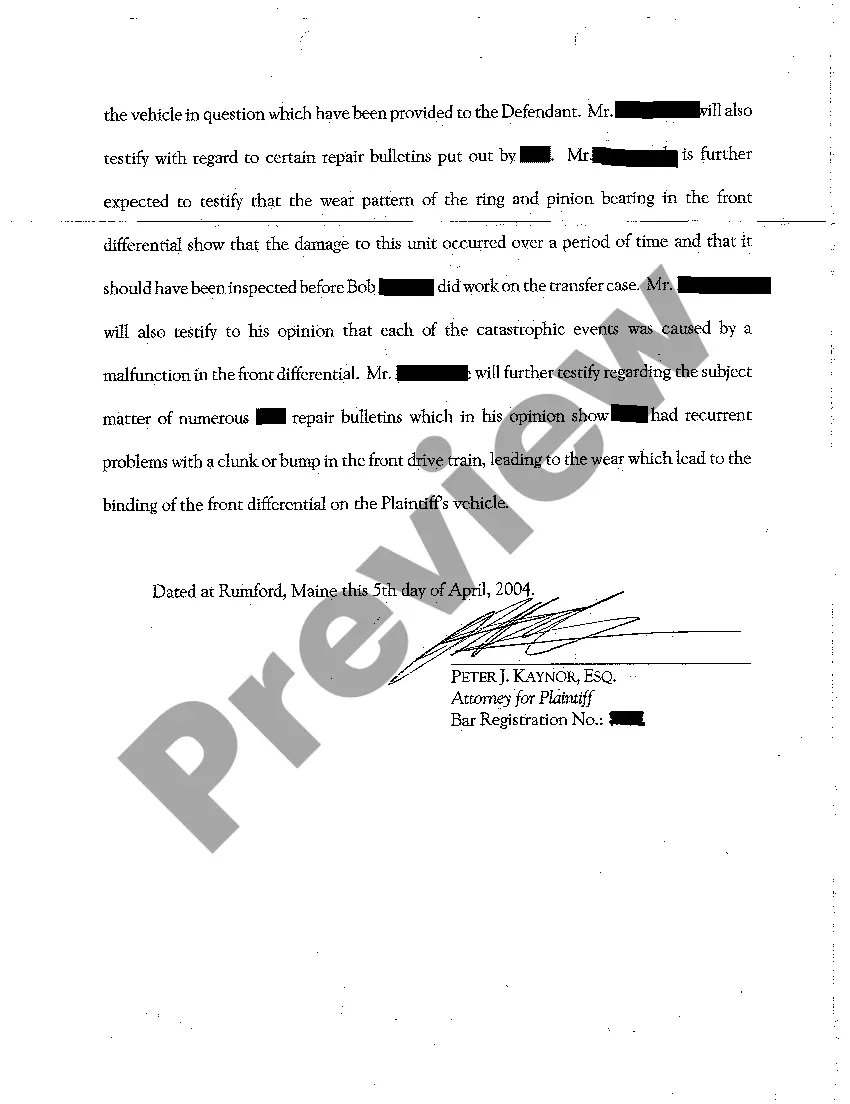 Preview A04 Plaintiff's Proposed Designation of Expert Witness and Information