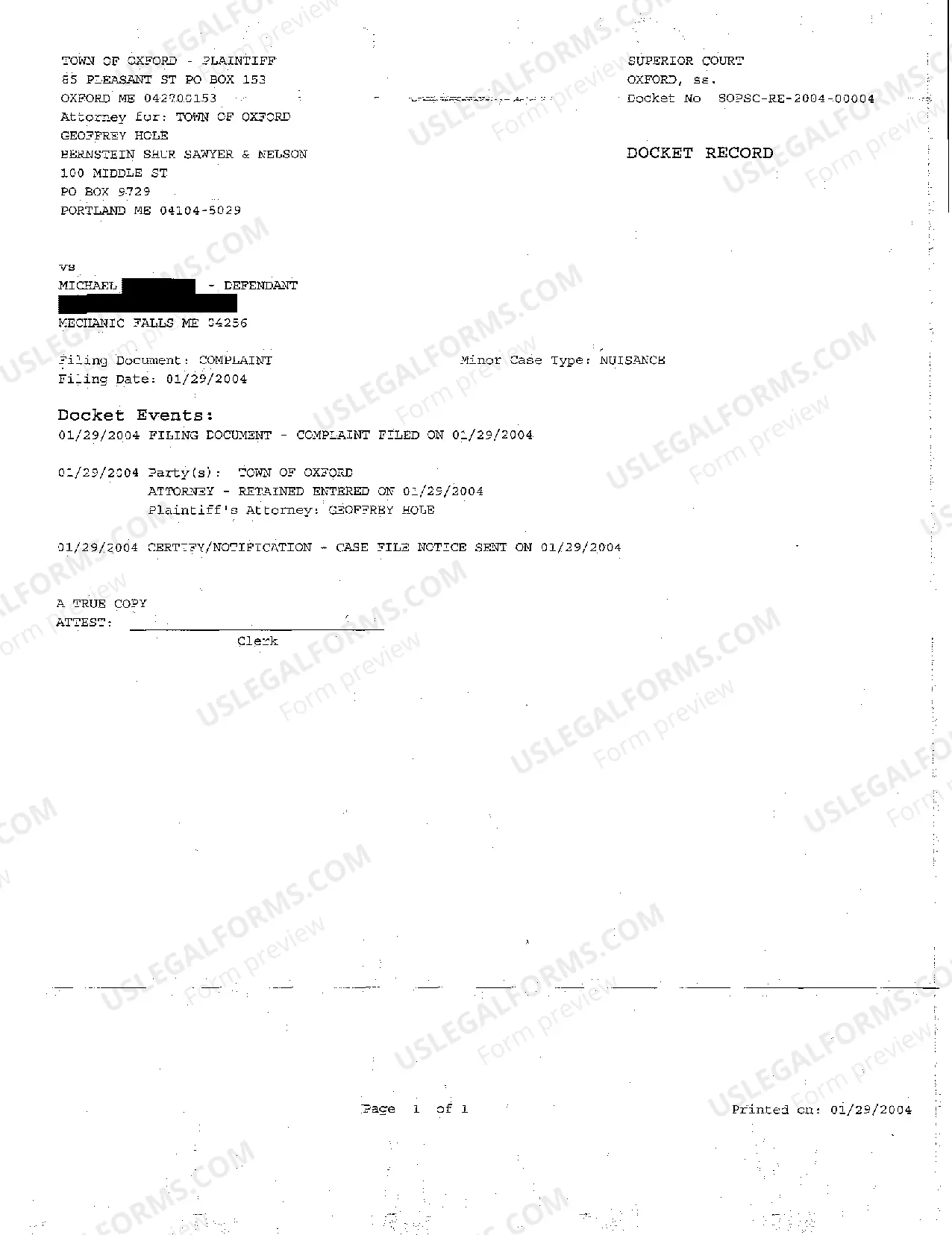 Preview A01 Complaint by City Against Property Owner for Public Nuisance Automobile Graveyard