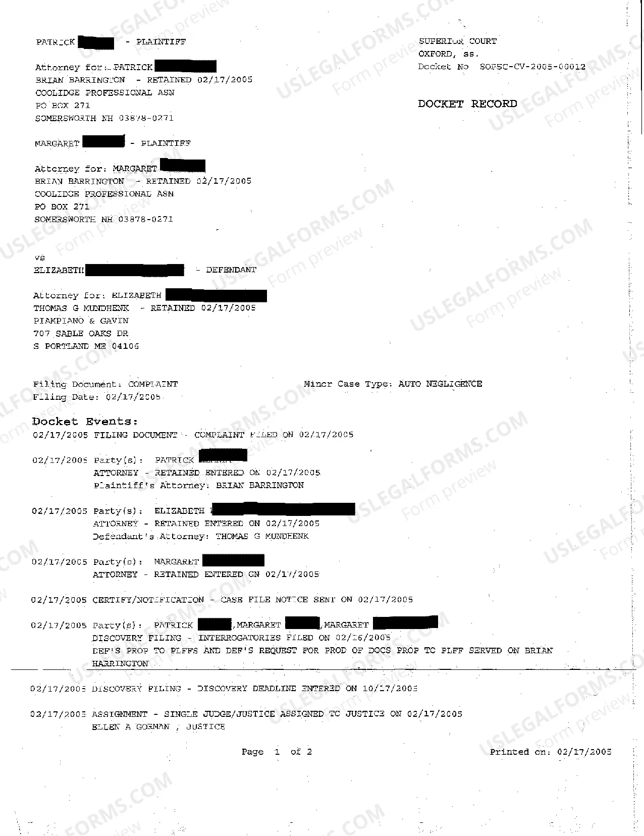 Preview A02 Answer regarding Personal Injury and Loss of Consortium Due to Negligent Operation of Motor Vehicle