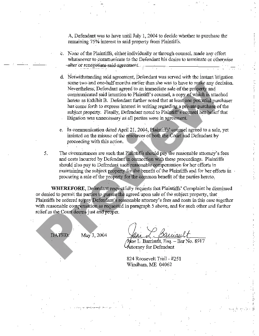 Preview A02 Answer of Defendant