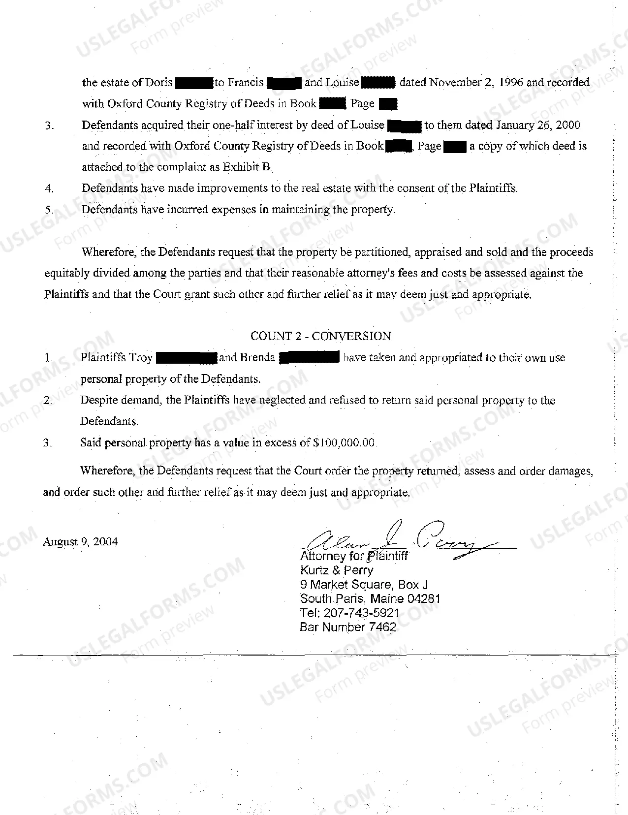 Preview A02 Answer and Counterclaims