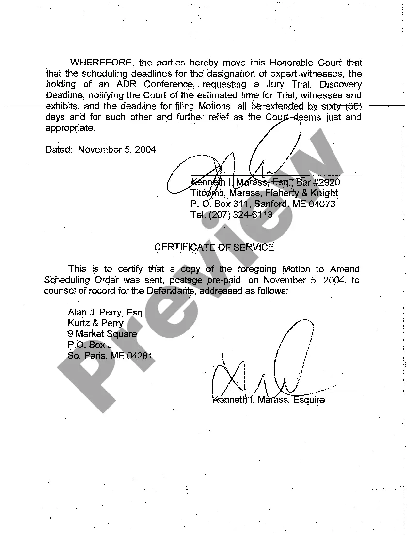 Get A05 Motion to Amend Scheduling Order Preview A05 Motion to Amend Scheduling Order