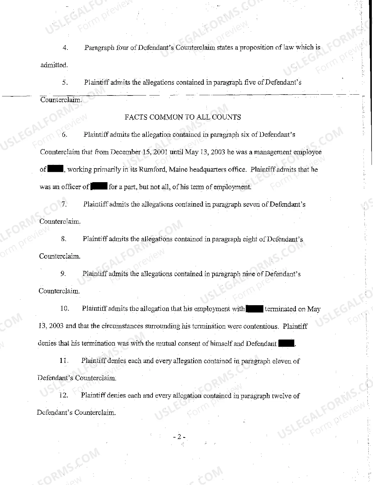 Preview A05 Plaintiff's Reply to Counterclaim