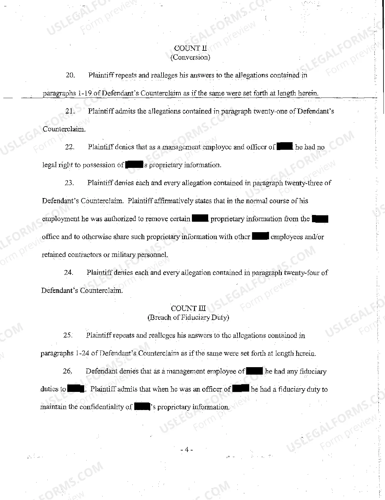 Preview A05 Plaintiff's Reply to Counterclaim