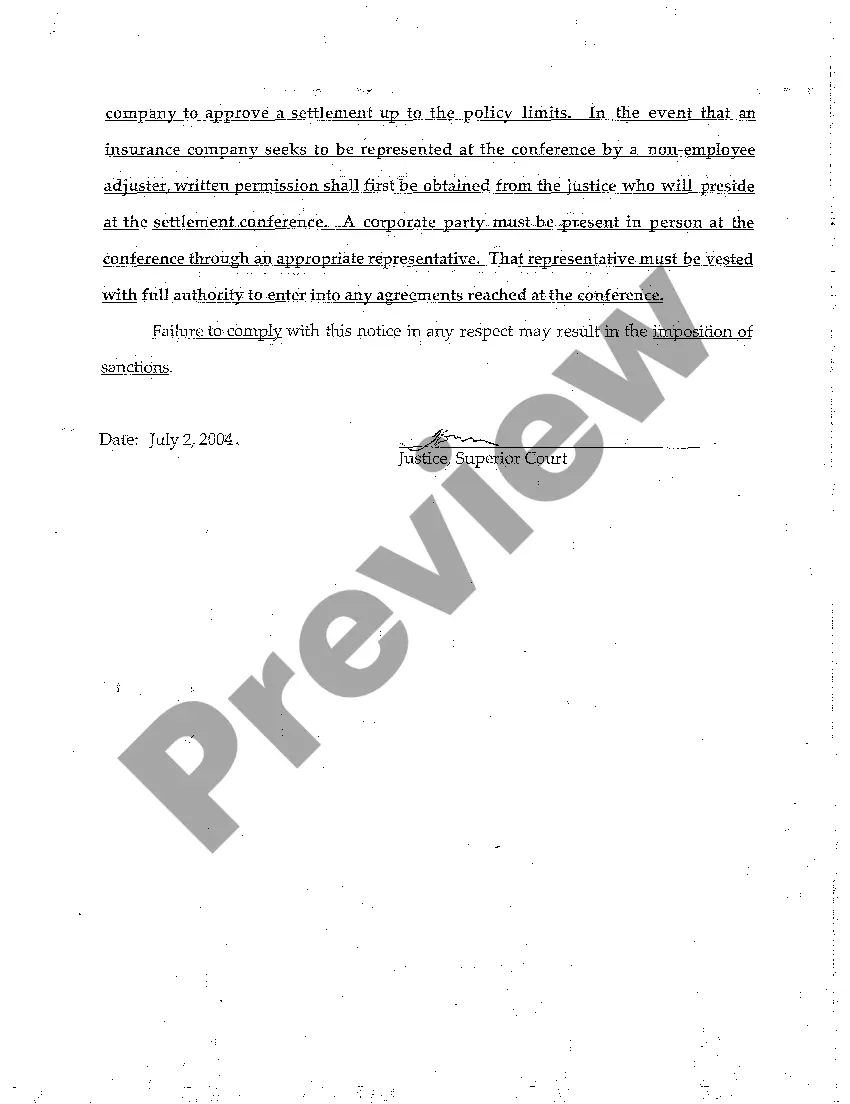 Get A06 Notice of Setting of Settlement Conference Preview A06 Notice of Setting of Settlement Conference