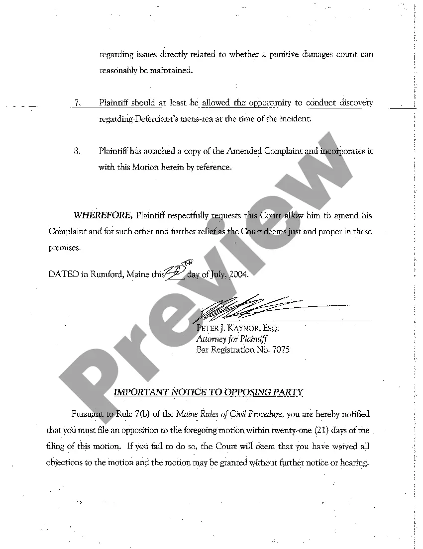 Preview A04 Plaintiff's Motion to Amend Complaint