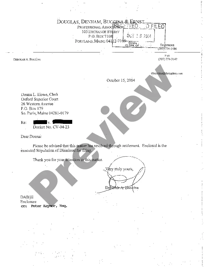 Preview A06 Stipulation of Dismissal with Prejudice