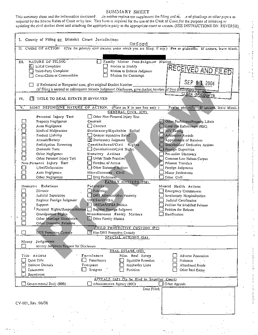 Get A01 Complaint - Declaratory Judgment that Right of Repurchase of Heirs is Extinguished Preview A01 Complaint - Declaratory Judgment that Right of Repurchase of Heirs is Extinguished