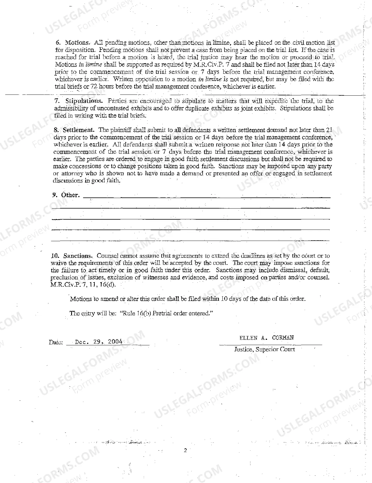 Preview A08 Pretrial Order