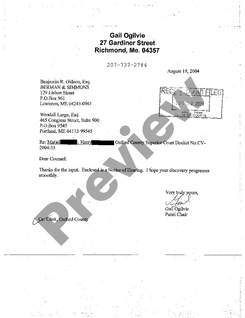 Preview A03 Scheduling Order