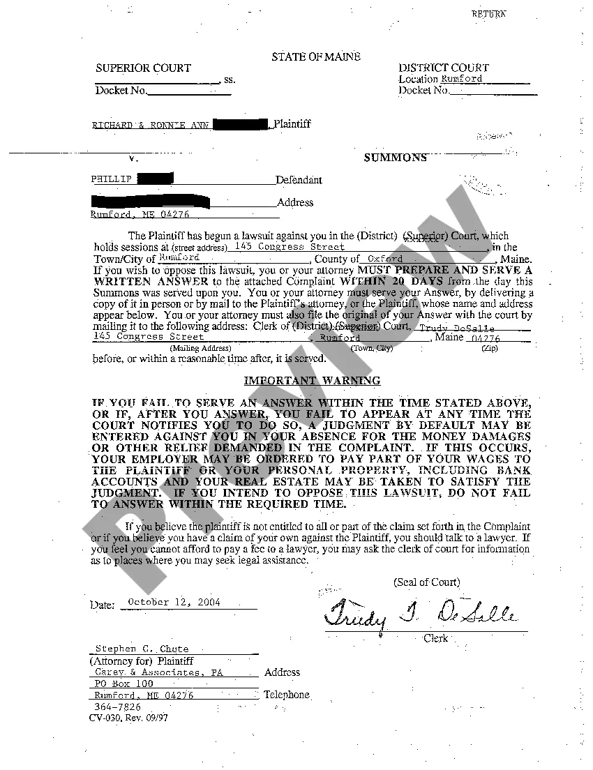 Preview A01 Complaint for Trespass to Property and Injunction