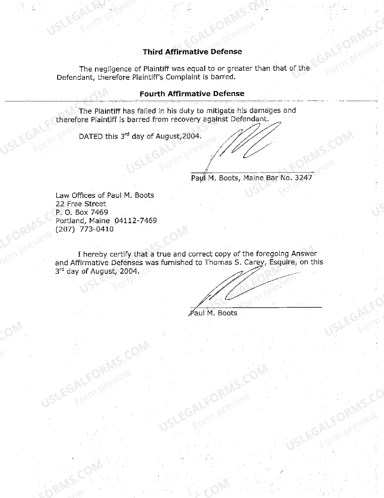 Preview A02 Defendant's Answer to Complaint