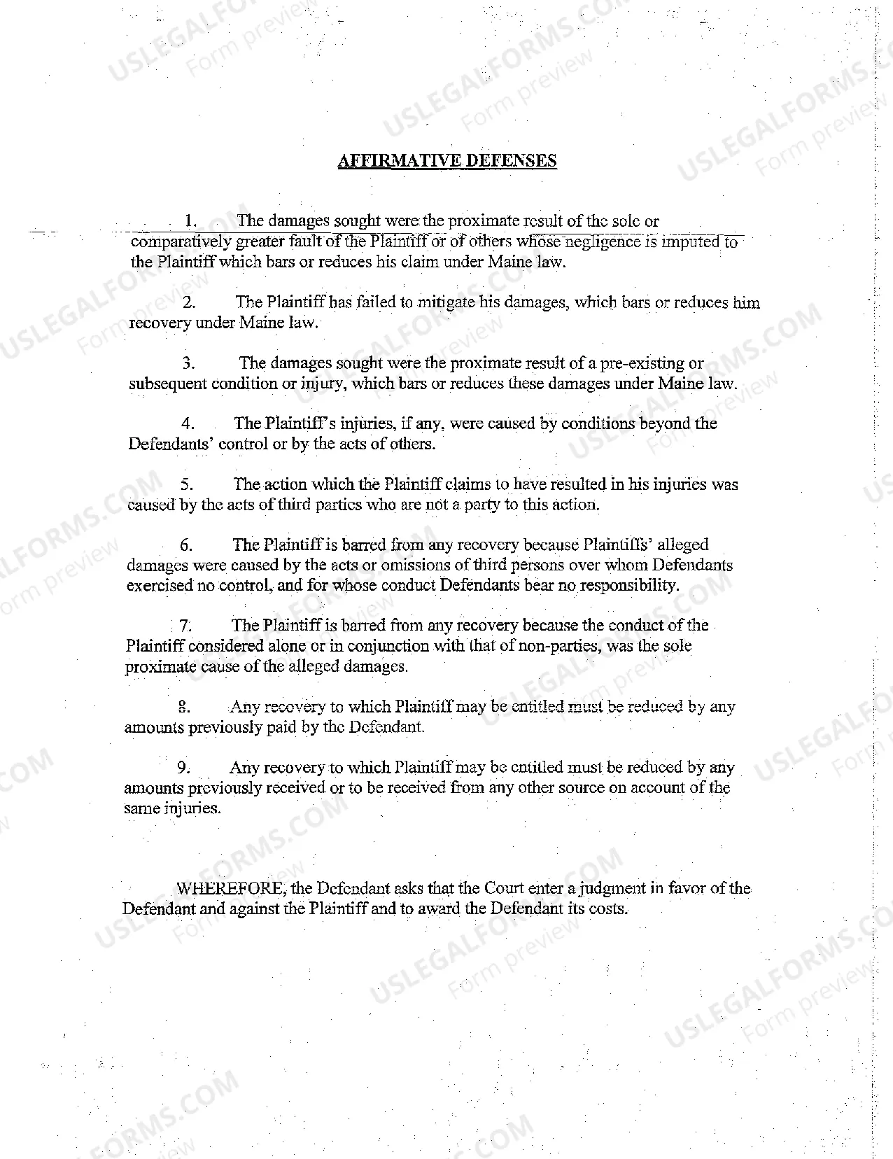 Preview A02 Defendant's Answer to Complaint regarding Personal Injury Due to Slip and Fall Caused by Negligence of Store Owner