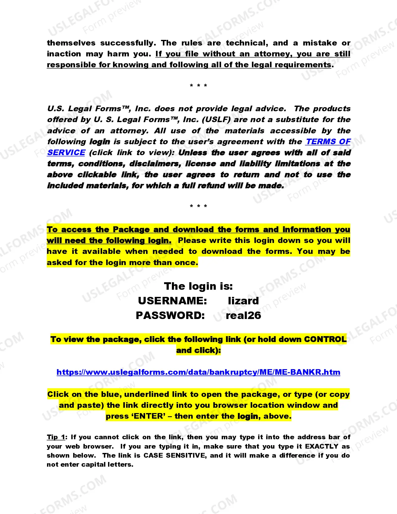 Preview Maine Bankruptcy Guide and Forms Package for Chapters 7 or 13