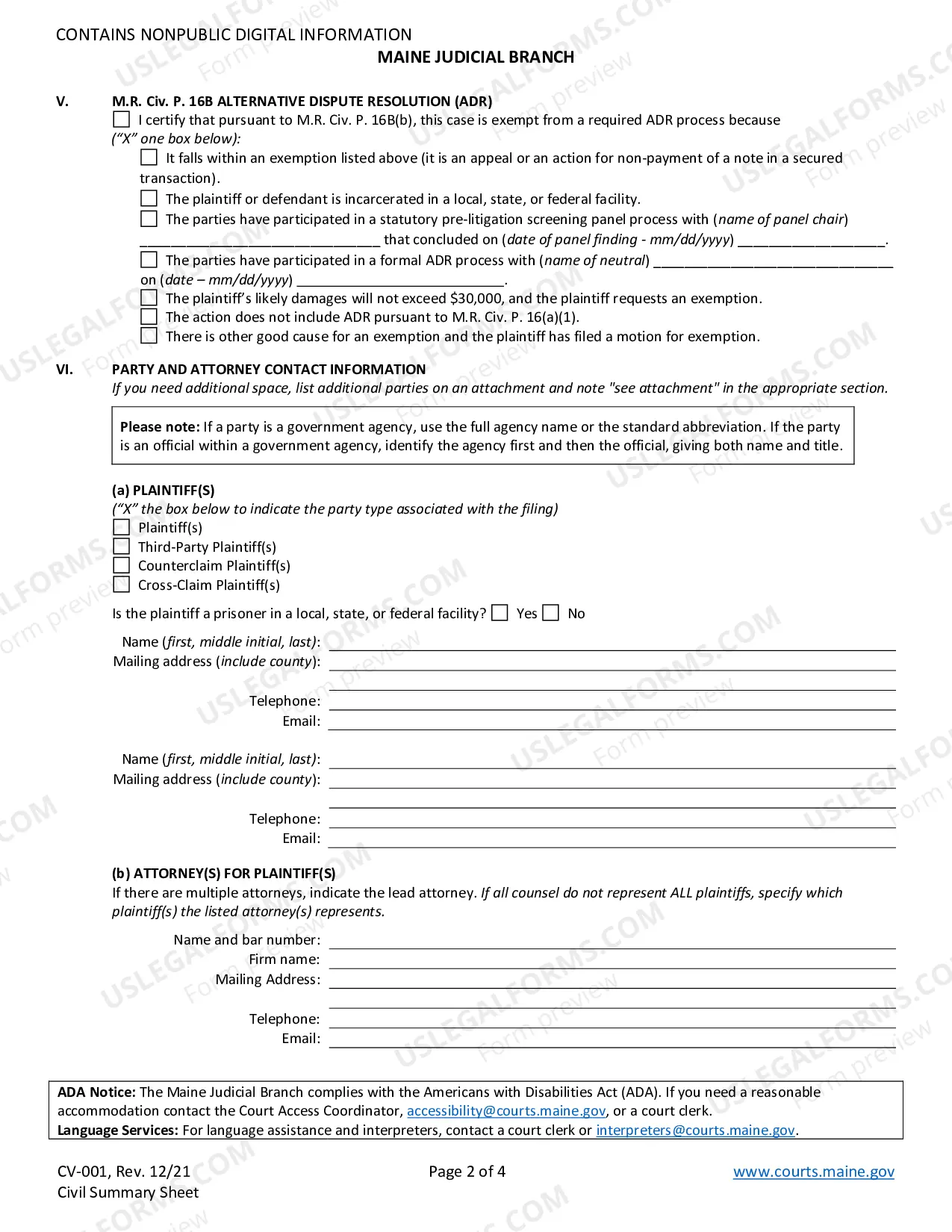 Preview Summary Sheet