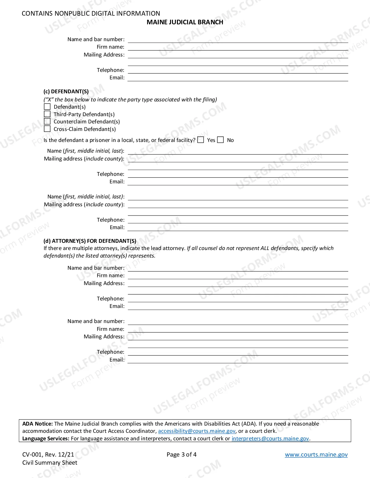 Preview Summary Sheet