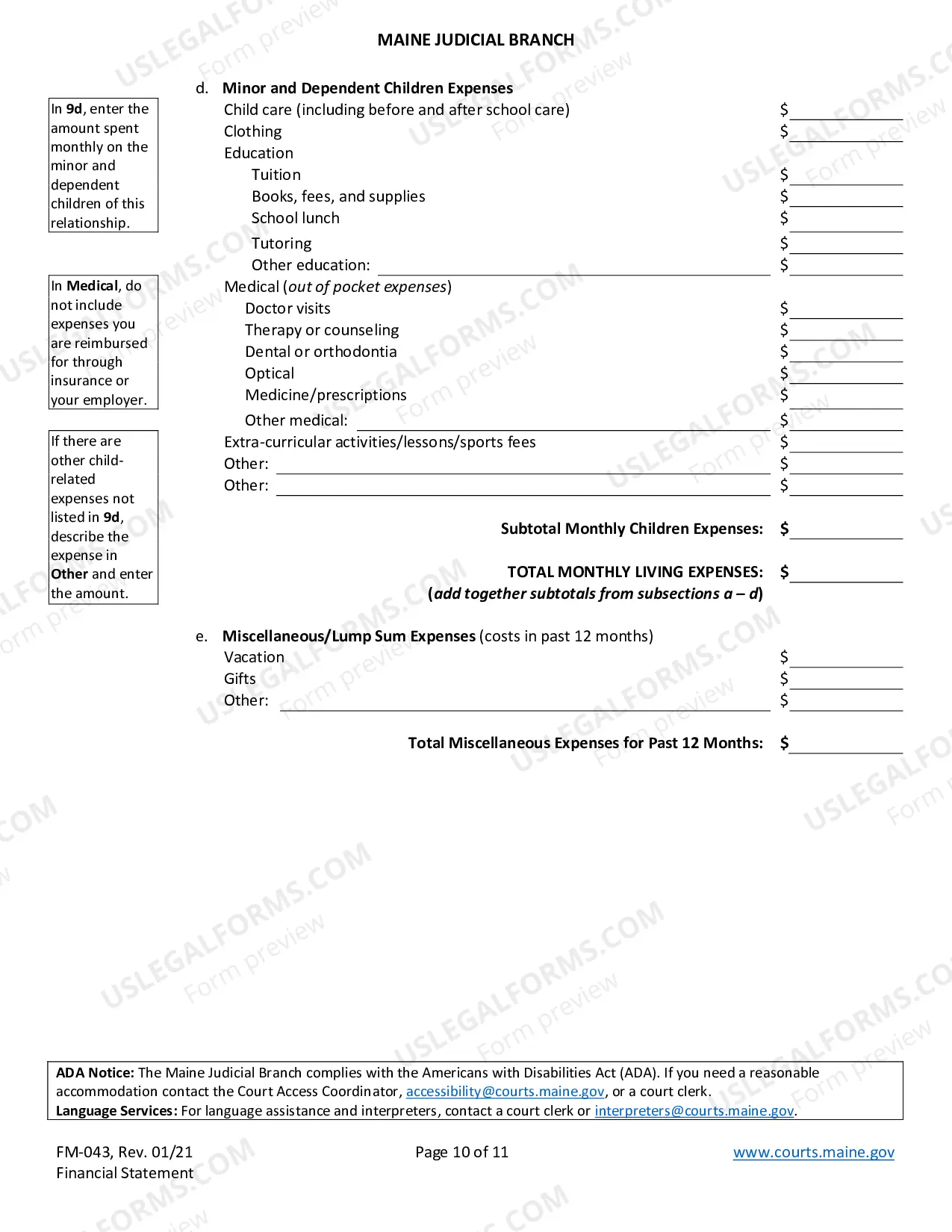 Preview Financial Statement