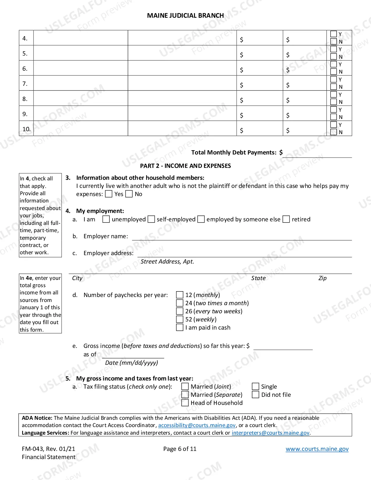 Preview Financial Statement