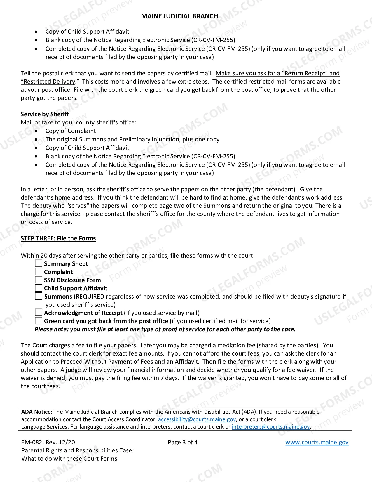 Preview DC Pro Se - Paternity Instructions