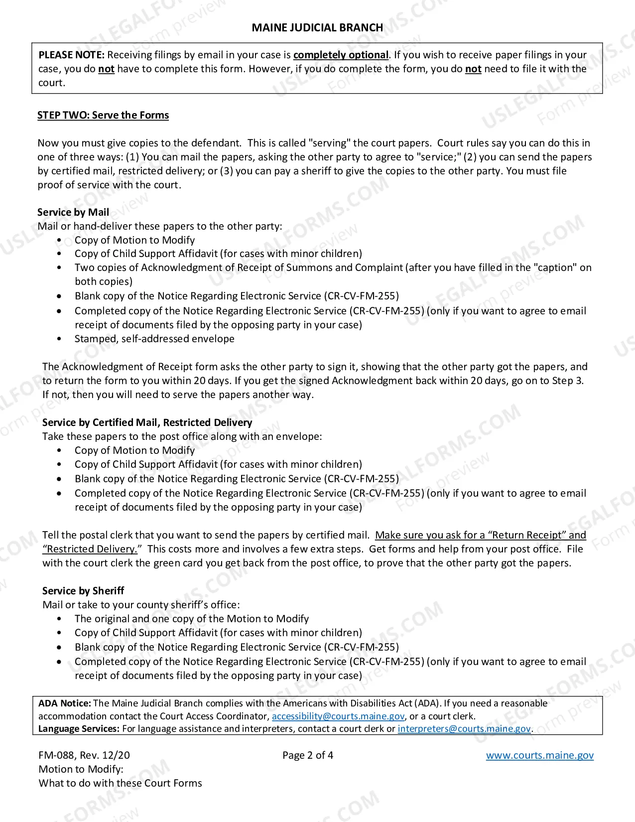Preview Information Regarding Motion Modify