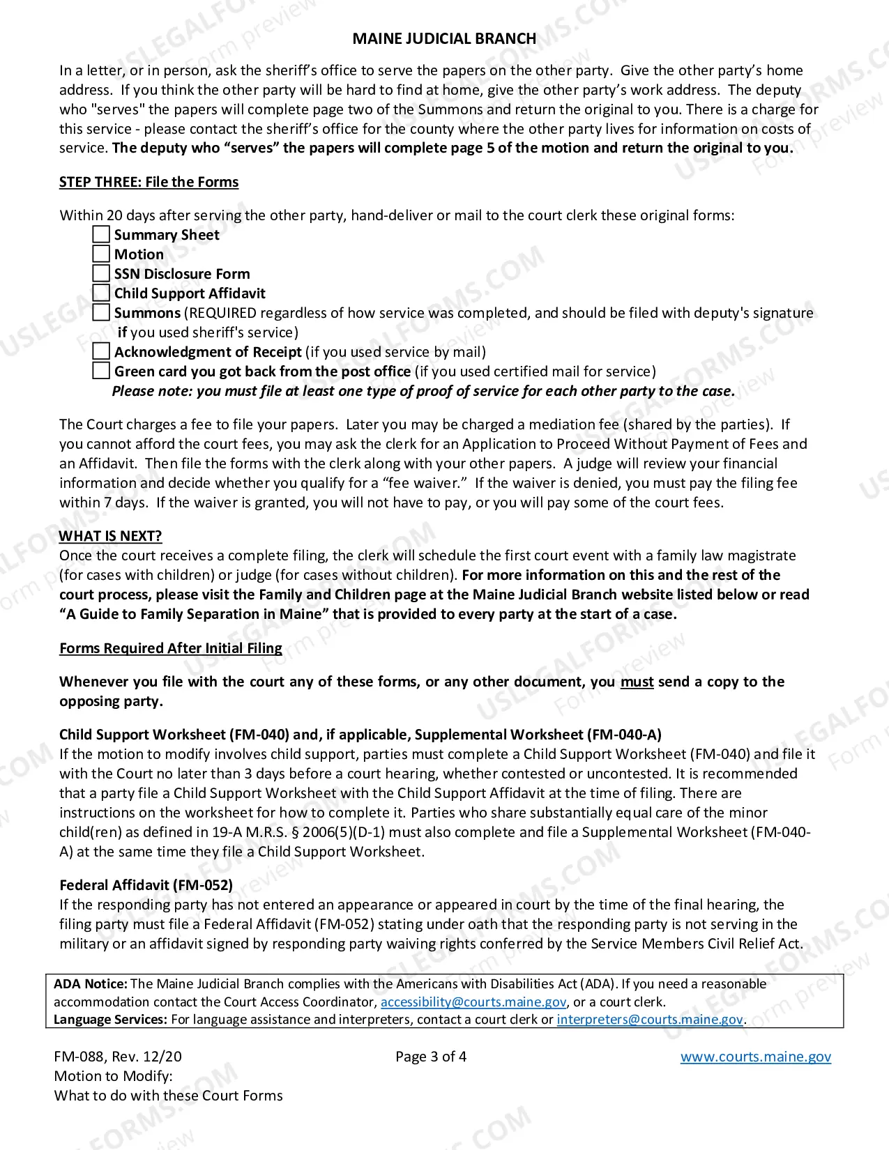 Preview Information Regarding Motion Modify