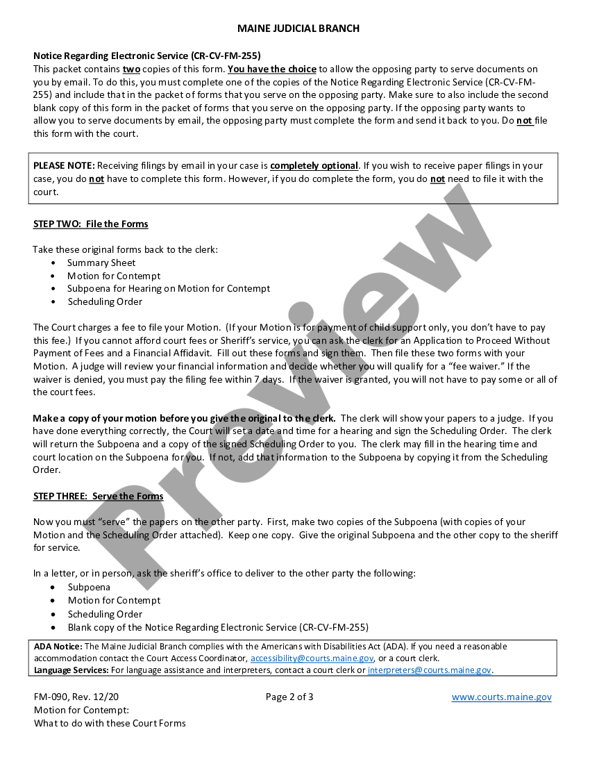 Motion For Contempt Pendente Lite US Legal Forms