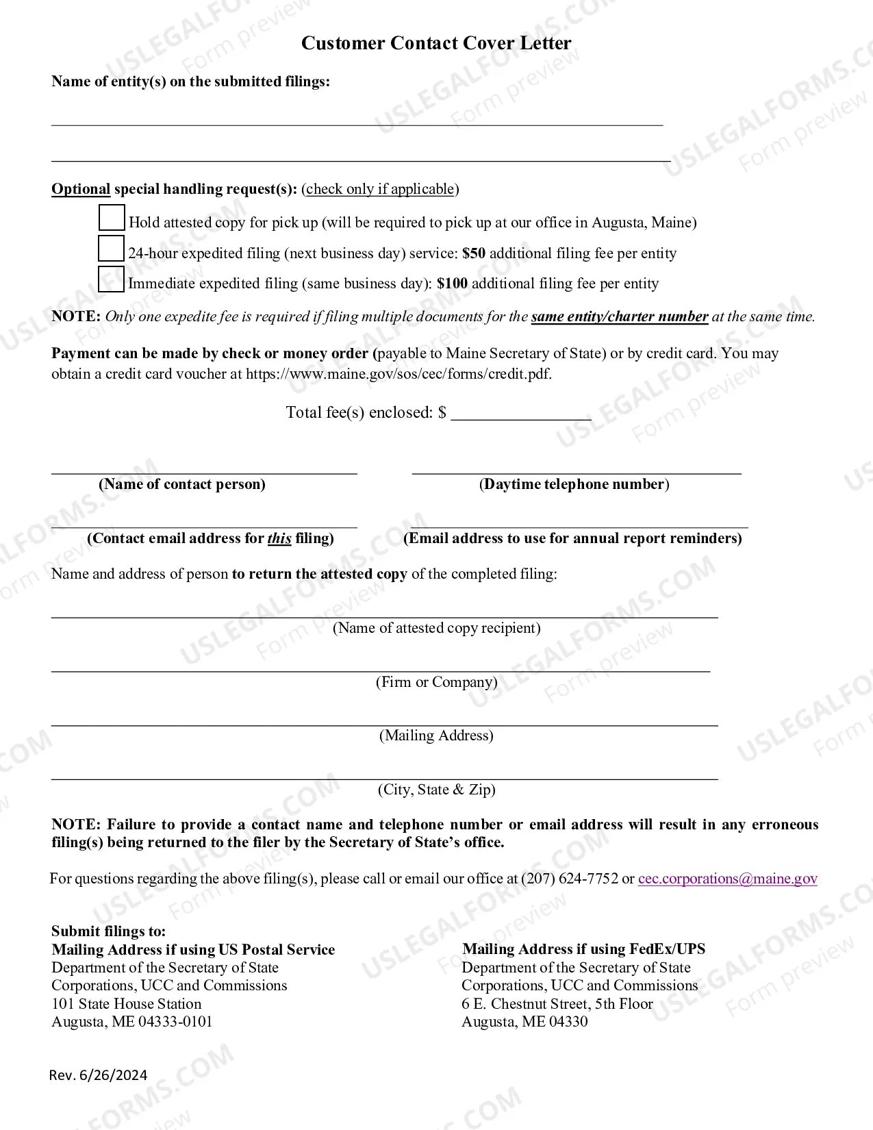 Preview Statement of Intention to Do Business Under an Assumed or Fictitious Name by a LLC