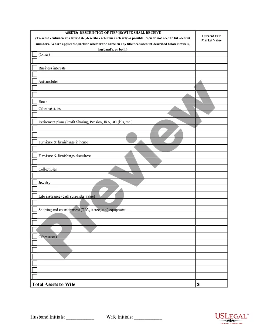 Preview Marital Domestic Separation and Property Settlement Agreement Minor Children Parties May have Joint Property or Debts where Divorce Action Filed