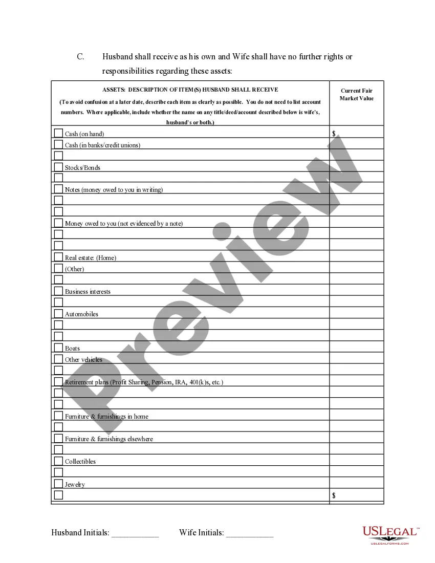 Preview Marital Domestic Separation and Property Settlement Agreement Minor Children Parties May have Joint Property or Debts where Divorce Action Filed