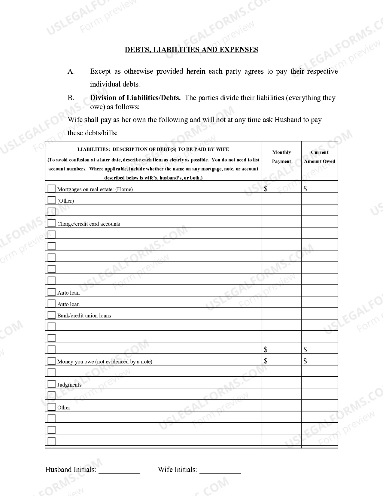 Preview Marital Domestic Separation and Property Settlement Agreement Minor Children Parties May have Joint Property or Debts effective Immediately