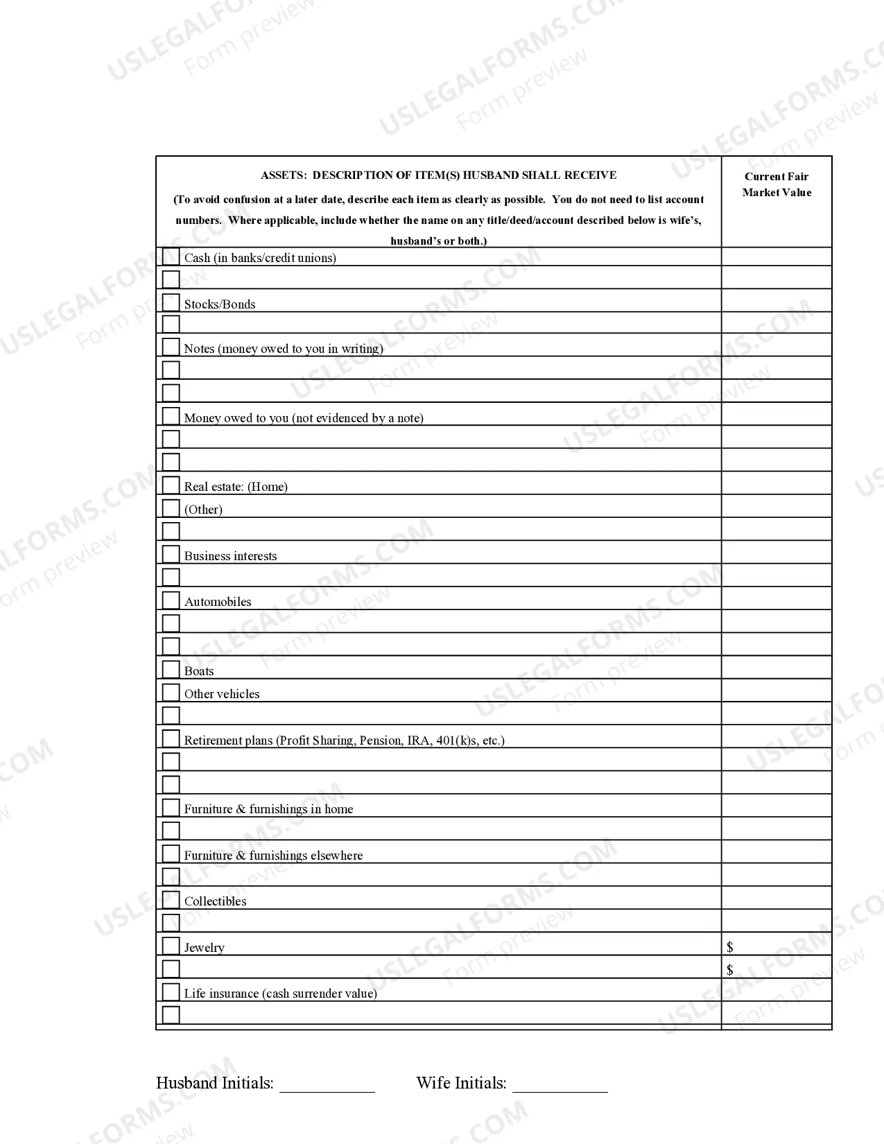 Preview Marital Domestic Separation and Property Settlement Agreement no Children parties may have Joint Property or Debts where Divorce Action Filed