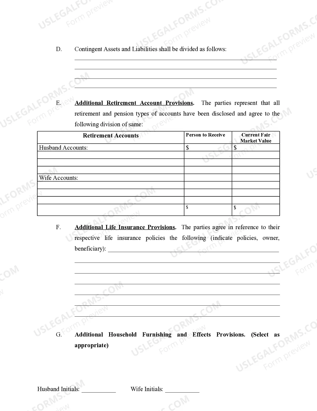 Preview Marital Domestic Separation and Property Settlement Agreement no Children parties may have Joint Property or Debts Effective Immediately