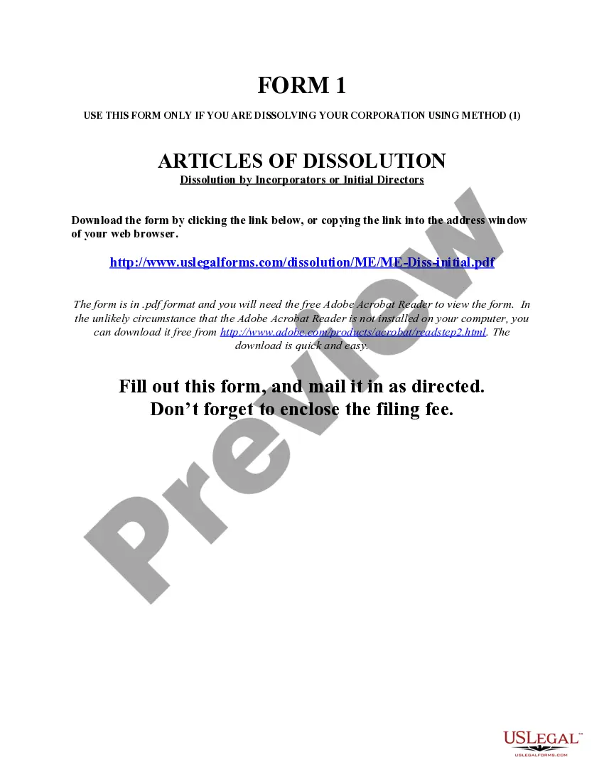 Get Maine Dissolution Package to Dissolve Corporation Preview Maine Dissolution Package to Dissolve Corporation