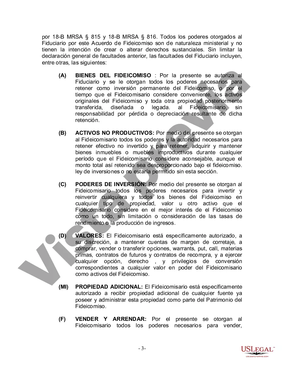 Preview Fideicomiso en Vida para Individuos Solteros, Divorciados o Viudos (o Viudos) sin Hijos