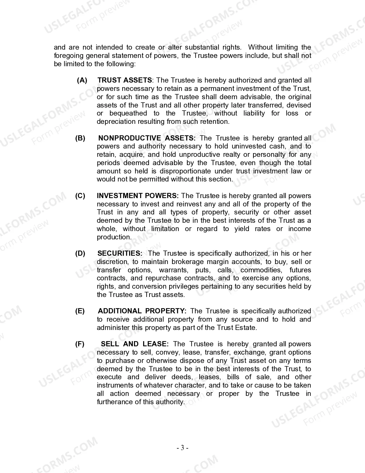 Preview Living Trust for Individual Who is Single, Divorced or Widow (or Widower) with Children