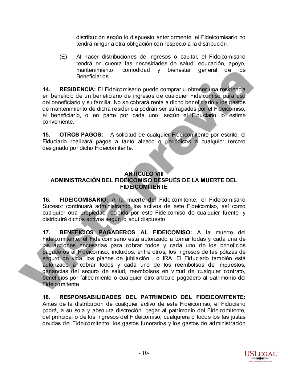 Preview Fideicomiso en vida para esposo y esposa con hijos menores o adultos