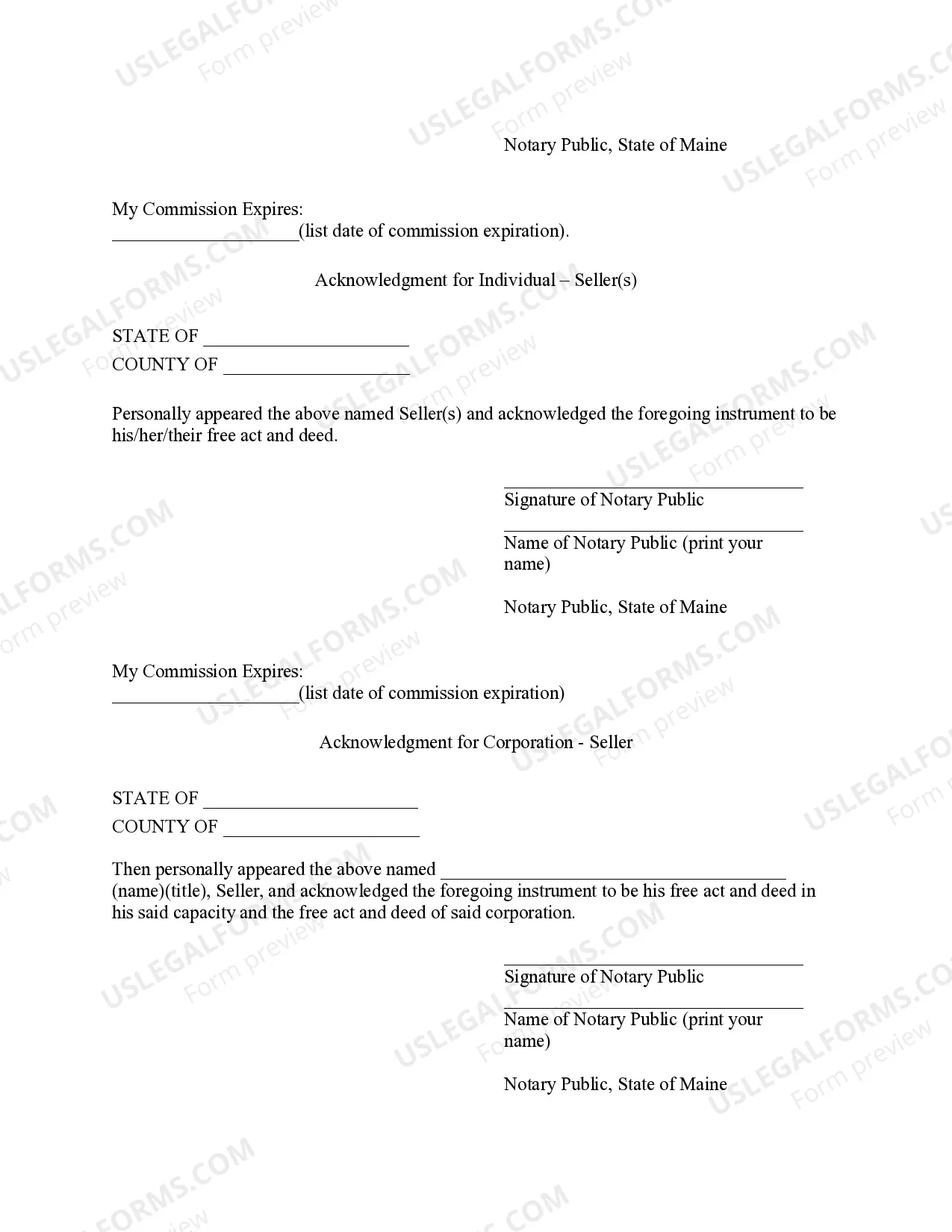 Preview Maine Timber Sale Contract