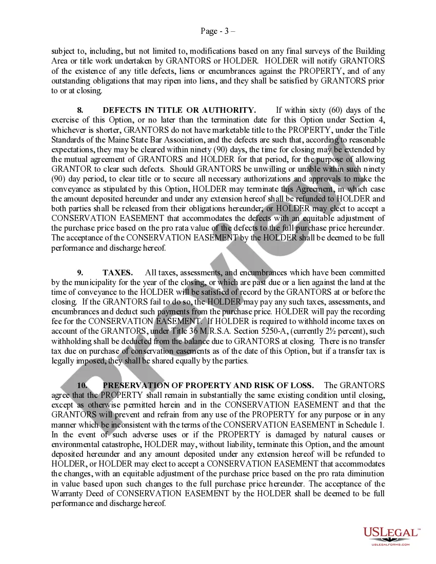 Preview Temporary Easement