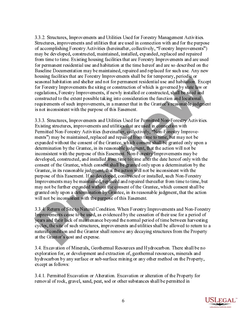 Preview Conservation Easement for Working Forest Preservation