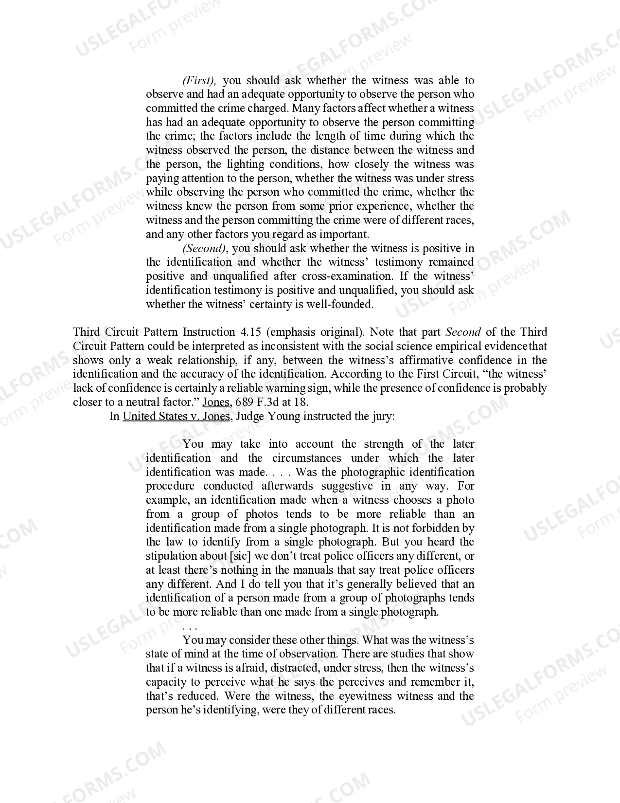 Preview Eyewitness Identification Instruction