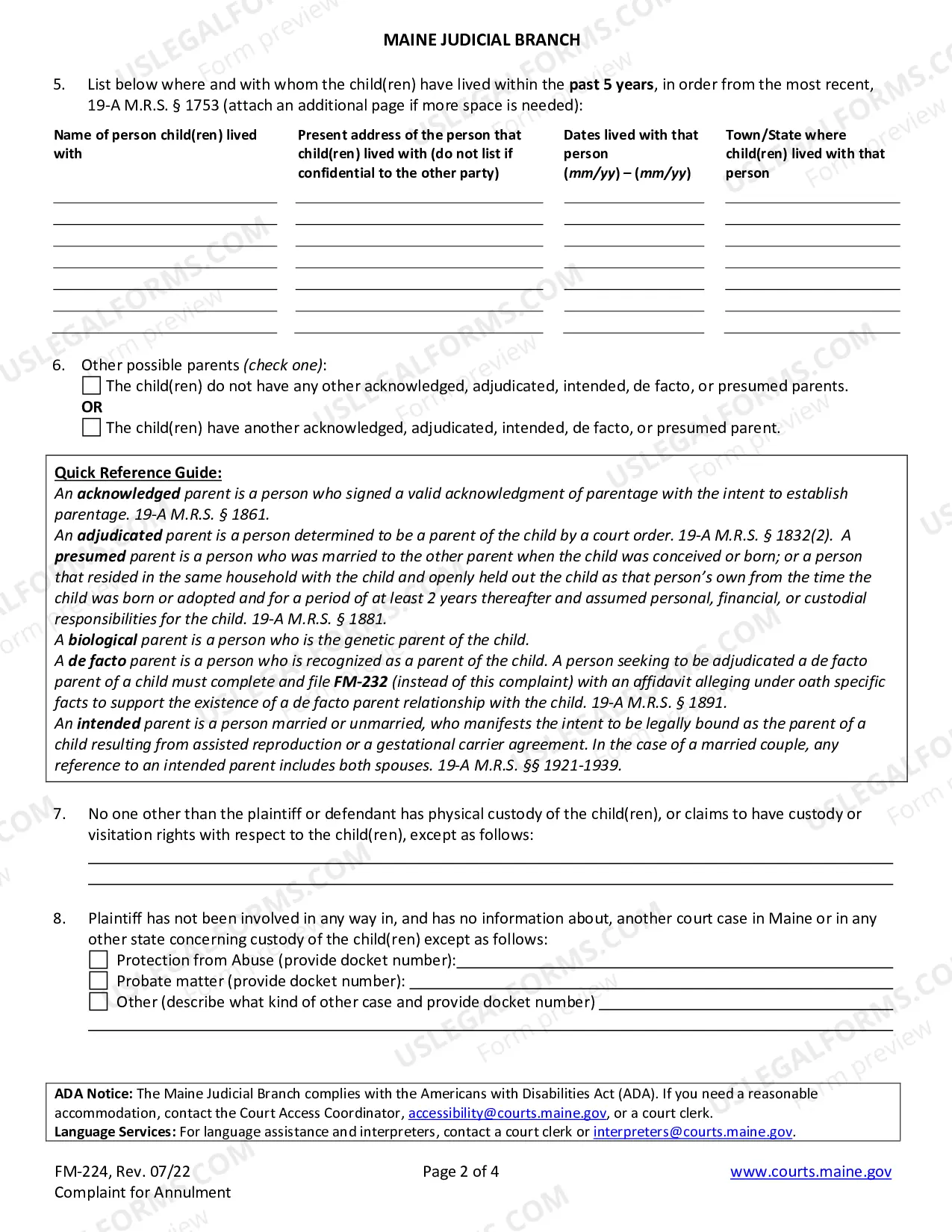 Preview Complaint for Annulment
